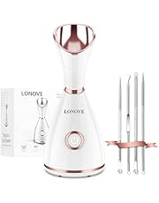 Facial Steamer Face Steamer for Facial Deep Cleaning Professional Home Spa Sauna Sinuses Warm Nano Ionic Mist Atomizer Humidifier with Blackheads Kit & Hair Band