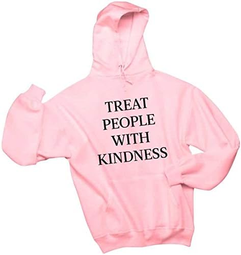 Jahurto Treat People with Kindness Letter Print Long Sleeve Hooded Sweatshirt
