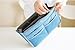 Women Travel Insert Handbag Organiser Purse Large liner Organizer Bag (Blue)