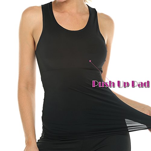 COLO Women Yoga Tank Top Workout Tops Open Back Racerback Built in Bra