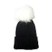 Women's Winter Trendy Warm Faux Fur Pom Pom Fashion Knit Beanie Hats MM3003