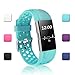 POY Replacement Bands Compatible for Fitbit Charge 2, Adjustable Breathable Wristbands with Air Holes Straps, Small Teal 1PC