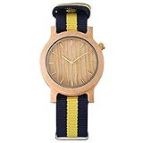 CUCOL Maple Wooden Watches for Men and Women Wood Watch with Nylon Watch Band