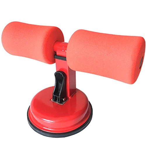 MatureGirl Home Fitness Equipment Sit-ups Assistant Device, Adjustable Height Sit-ups Fitness Equipment Body Waist Belly Exercise Tool (Red)