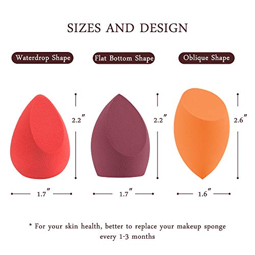 Makeup Blender Sponge Set - 4 Pack Latex Free Q-Soft Makeup Beauty Foundation Blending Sponge Flawless Smooth Brush for Liquid Foundation BB Creams Powders Concealer (4 Pack)