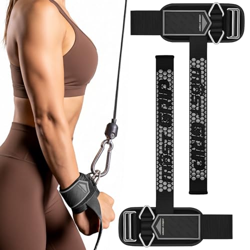 MOST GRIP Tropfkleber Rutschfest Zughilfen Krafttraining Frauen Herren, 2-in-1 Wrist Lifting Straps mit D-Ringen, Zughilfen Gym für Training mit der K