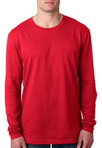 Next Level Apparel mens Next Level Premium Fitted Long-Sleeve Crew(N3601)-RED-M