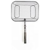 Schmidt Brothers - BBQ Ash Mesh Basket, Highly Durable Steel Mesh Basket Coated with Non-Stick Ceramic with Removable Wood Handle Dishwasher Safe