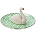 WANYA Ceramic Flamingo Ring Holder Dish, Jewelry Organizer, Tropical Design