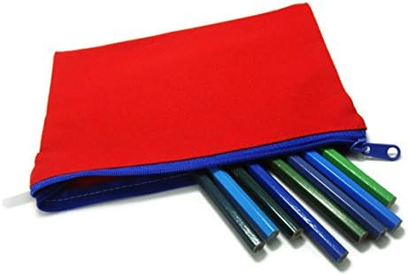 BUMOS Multi-purpose Cotton Zipper Pen Pencil Stationery Cosmetic Makeup Pouch (Red), BC2