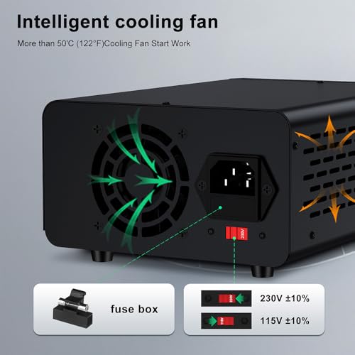 WANPTEK POWER 30V 10A Lab Power Supply with 3 Memories and Lock Key, Adjustable Stabilized Power Supply with OCP Protection/Outputs/USB Fast Charging/4 Digit LED Display