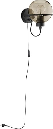 Design Wandlampe Glas Metall Grafit Schwarz Wandleuchte