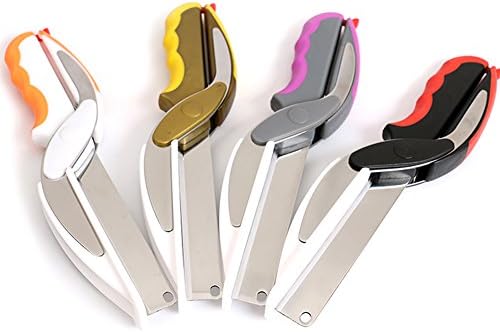 2-in-1 Clever Food Cutter Smart Kitchen Chopper Knife with Cutting Board,Vegetable Slicer Chopper,Kitchen Knife - Replace your Kitchen Knives and Cutting Boards