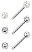 Jstyle 3 Pairs 14G 316L Stainless Steel Nipple Rings Piercing Body Jewelry Barbell CZ Tongue Rings