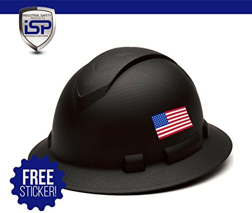 Pyramex Full Brim RIDGELINE Patterned Hard Hat with 6 Point Ratchet Suspension - Free Sticker Included
