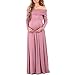 Mother Bee Maternity Cowl Neck Over The Shoulder Maternity Dress for Baby Shower or Casual Wear
