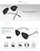 LUENX Men Women Aviator Sunglasses Polarized Non-Mirror Black Lens Black Metal Frame with Accessories UV 400 Protection 60MM