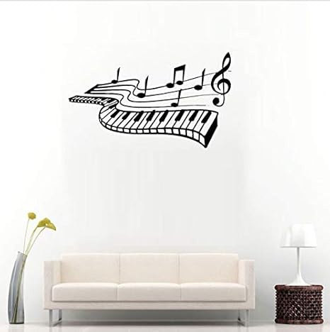 Amazon ピアノキー音楽ノートウォールステッカー用音楽ルーム背景壁紙ビニールアート装飾壁画壁デカールポスターステッカー72 42センチ ウォールステッカー オンライン通販