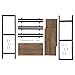 SONGMICS 3-Tier Bookshelf, Storage Shelf Rack, Metal Frame Display Rack, Multifunctional Shelving Unit Kitchen, Living Room, Rustic, ULSS90BX