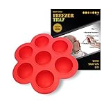 Homemade Baby Food Storage Containers - Silicone Freezer Trays With Lid 2oz Red