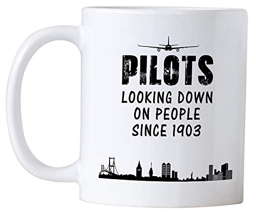 Casitika Airplane Pilot Gifts. Funny 11 oz White Ceramic Novelty Mug For Pilots Looking Down on Peop - //coolthings.us