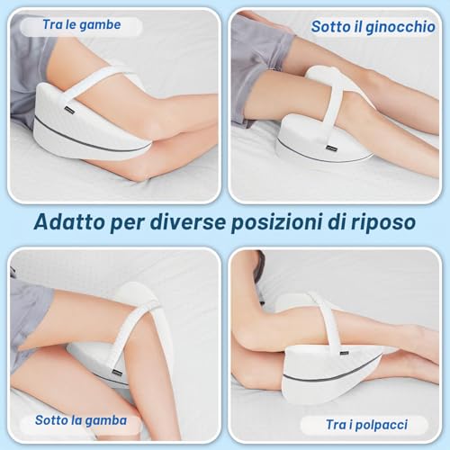 LITSPOT Leg and Knee Pillow for Hip Sleeping, Cooling Memory Foam Leg Pillow for Relieving Back, Hip, Sciatica and Joint Pain