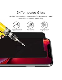 UPTOU Privacy Screen Protector for iPhone 11Pro Max,iPhone XS Max,Anti Spy Tempered Glass,Anti Scratch,Case Friendly[6.5-Inch,2-Pack]