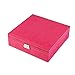 KLOUD City two-layer jewelry box organizer display storage case with lock-Hot Pink
