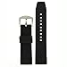 Watch Band Silicone Rubber Heavy Black Strap Waterproof Stainless Buckle 24 millimeters