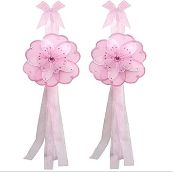 Amazon Com Flower Curtain Tiebacks Pink White Triple Layered