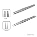 Tweezers Eyebrow Hair Removal Tool by DERMATOOL - Precision Pointed and Slant Tweezer Set with Scissors in Stainless Steel, FREE Leather Case
