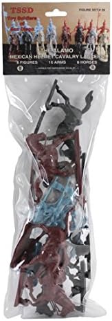 TSSD ALAMO Mexican Cavalry: 16 BLUE 1:32 Plastic Soldier and Horse Figures