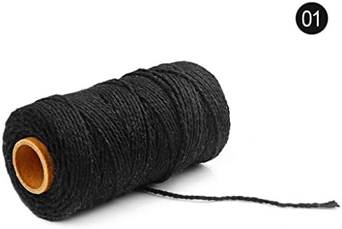 100m Long/100 Yard Pure Cotton Twisted Cord Rope Crafts Macrame Artisan String,2mm Colored Cotton Rope,20 Colors Available