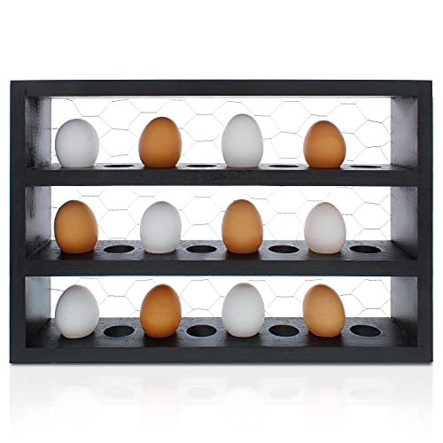 Gui's Chicken Coop Egg Rack Wooden Farmhouse Rustic Egg Holder