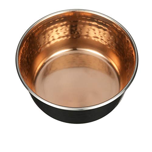 Neater Pet Brands Black Hammered Pet Bowl with Copper Lacquer Finish