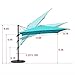 COBANA Offset Rectangular Cantilever Aluminum Patio Umbrella 10 Feet with Cross Base and 360 Degree Rotation, Blue