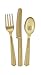 Unique Industries Gold Plastic Silverware Set for 6 Guests (18 Pieces), 18ct