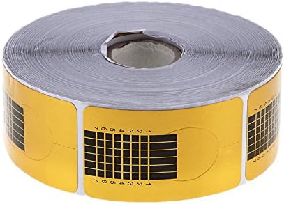 Jaywayne 1 Roll of 500pcs Form Golden Nail Art Tips Guide Sticker Extension Nails