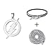 iDMSON Stainless Steel Superhero Flash Necklace - Lightning Round Pendant Necklace Bead Chain