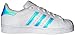 adidas Originals Kids' Superstar, White/White/Metallic Silver, 4 M US Big Kid