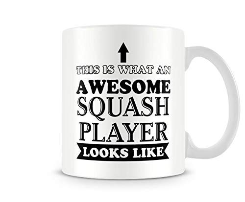 Behind The Glass - Awesome Squash Player - Printed Sport Mug - Great Gift/Present Idea, Ceramic, 11fl.oz.