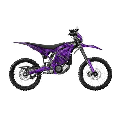 Carbon Fiber Surron Ultra Bee Graphics Kit Wrap - Purple Hexa Camo - Sur-Ron Sk…