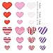 Elcoho 600 Pieces Heart Shaped Foam Stickers Self Adhesive Valentine's Day Love Decorative Sticker for Valentine's Day, Wedding or DIY Crafts, Assorted Size and Color