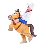 Spooktacular Creations Inflatable Cowboy Riding a Horse Air Blow-up Deluxe Halloween Costume - Adult Size