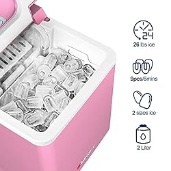 Euhomy Ice Maker Machine Countertop, 26 lbs/24H, 9