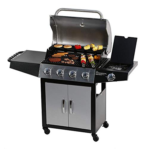 MASTER COOK 4-Burner Cabinet Liquid Propane Gas Grill- Stainless Steel 36000BTU 400 sq.in. Cooking Area Porcelain Grill Grate - Thumbnail 7
