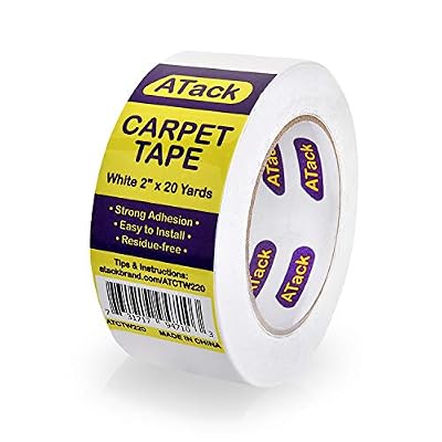 ATack Carpet Tape for Area Rugs and Carpets, Removable, 2 Inches x 20 Yards, Ideal for Stair Treads, Rugs, Carpets Over Carpets or Delicate Hardwood Floors