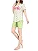 VENTELAN Women's Short Sleeve Sleepwear Pink Printed Polka Dot Green Pajama Sets
