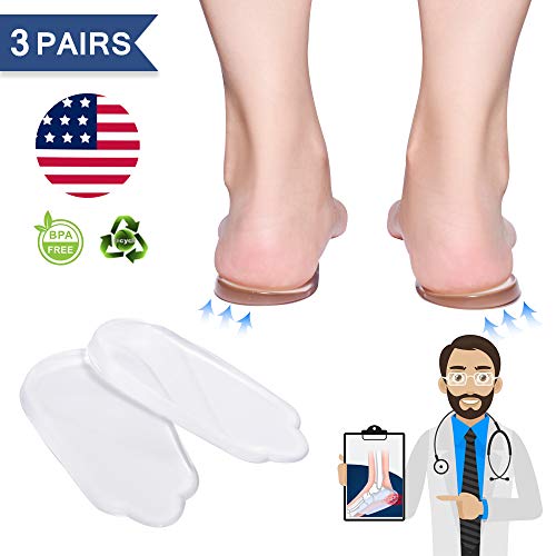 Medial & Lateral Heel Wedge Silicone Insoles, Supination & Pronation Corrective Heel Insoles, Gel Adhesive Shoe Inserts for Foot Alignment, Knock Knee Pain, Bow Legs, O/X Type Leg