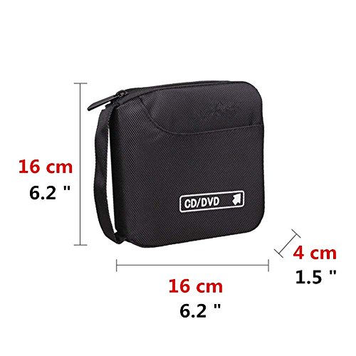 Ksmxos 32 Disc CD/DVD Portable Wallet CD Case Bag Storage Organizer Holder Protective DVD Storage Home Office and Travel Blue